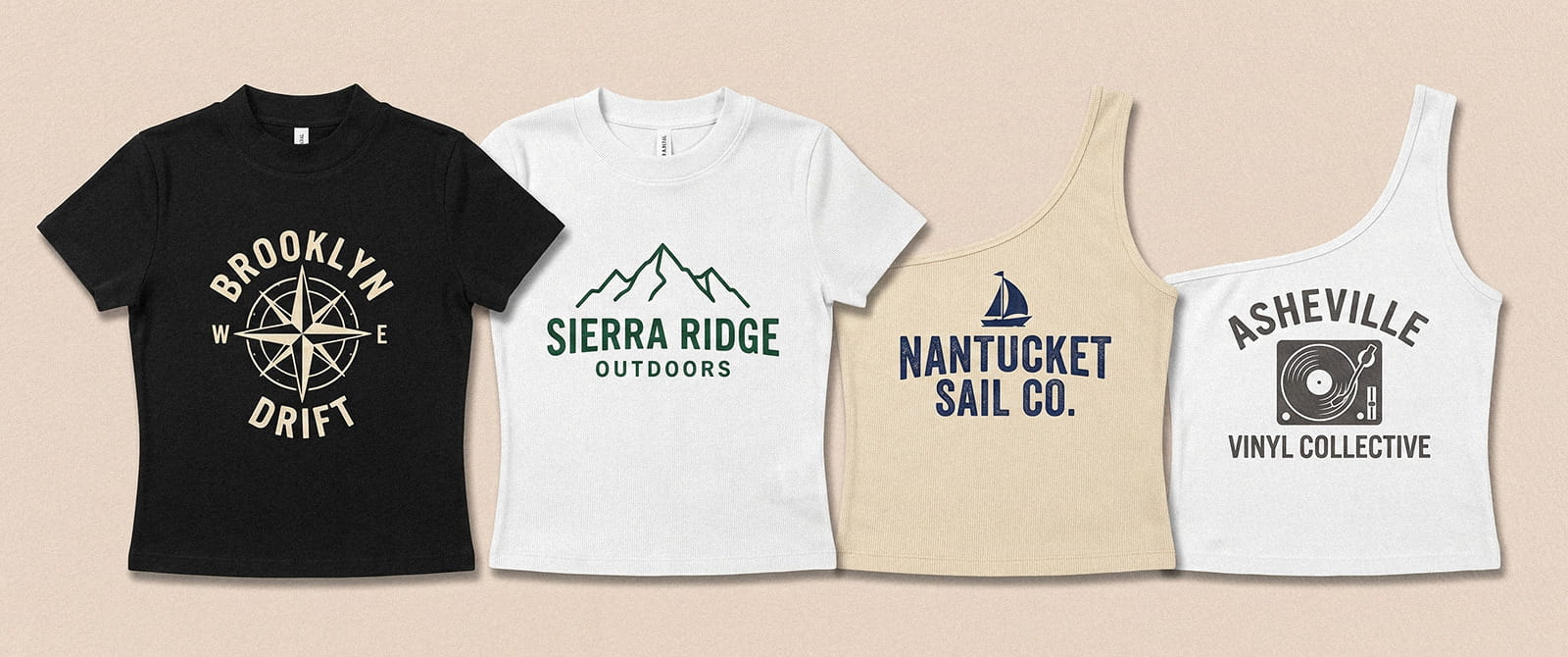 Collection of custom printed women's specialty tops
