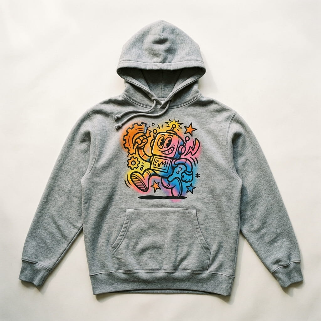 Bold vivid plastisol-printed apparel