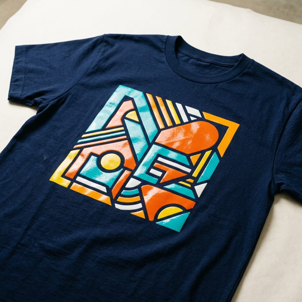 Bold vivid plastisol-printed apparel