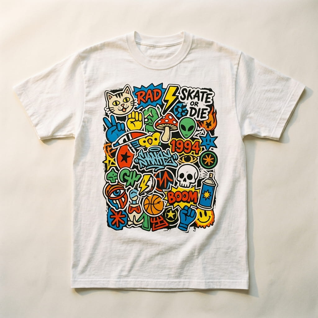 Bold vivid plastisol-printed apparel