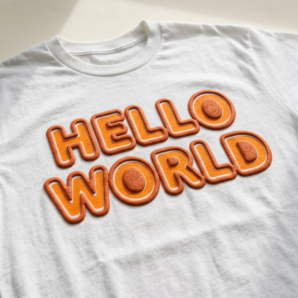 Bold raised 3D puff-printed apparel