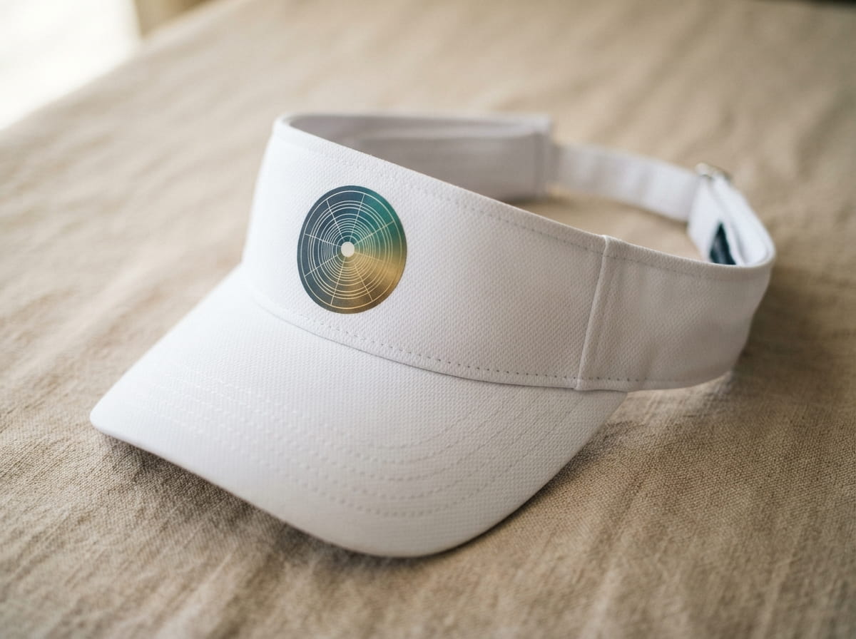 Full-color water-based transfer applied to a visor front panel