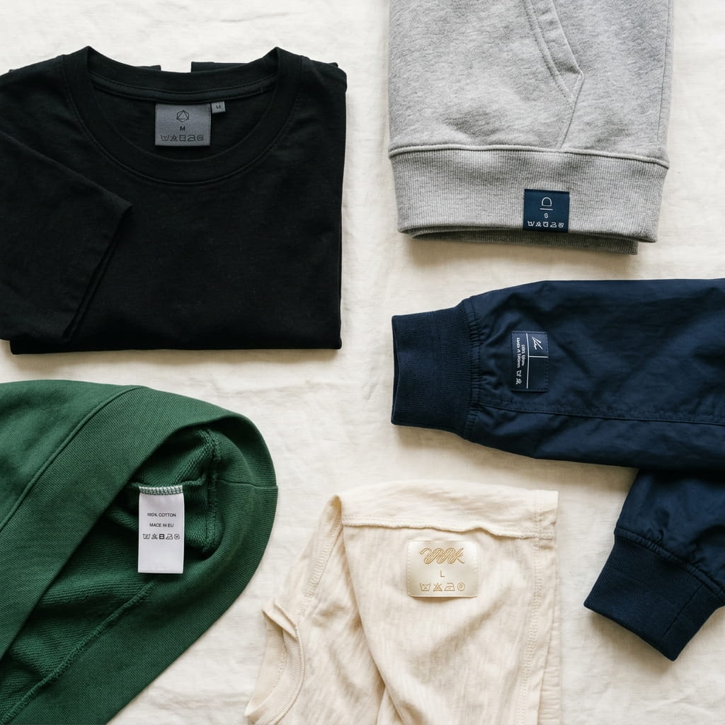 Custom woven labels across apparel