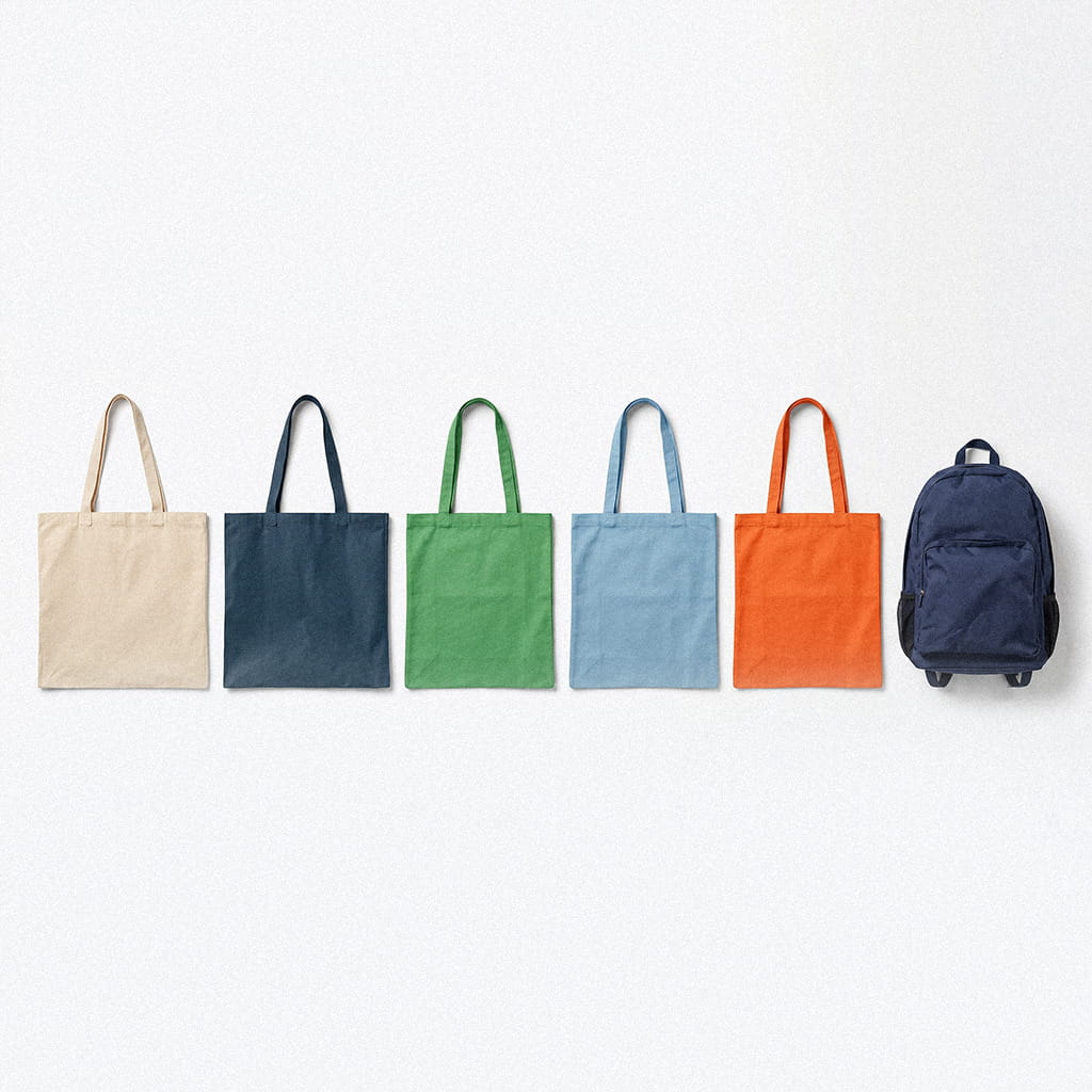 BAGedge range — signature carryall silhouettes flat-lay