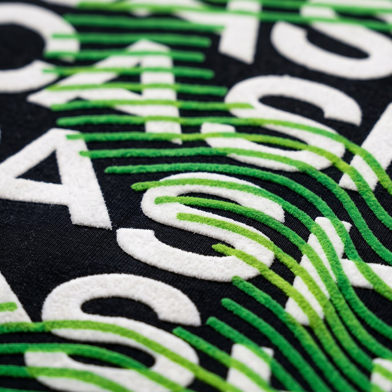 Close-up of a plush velvet flocking print