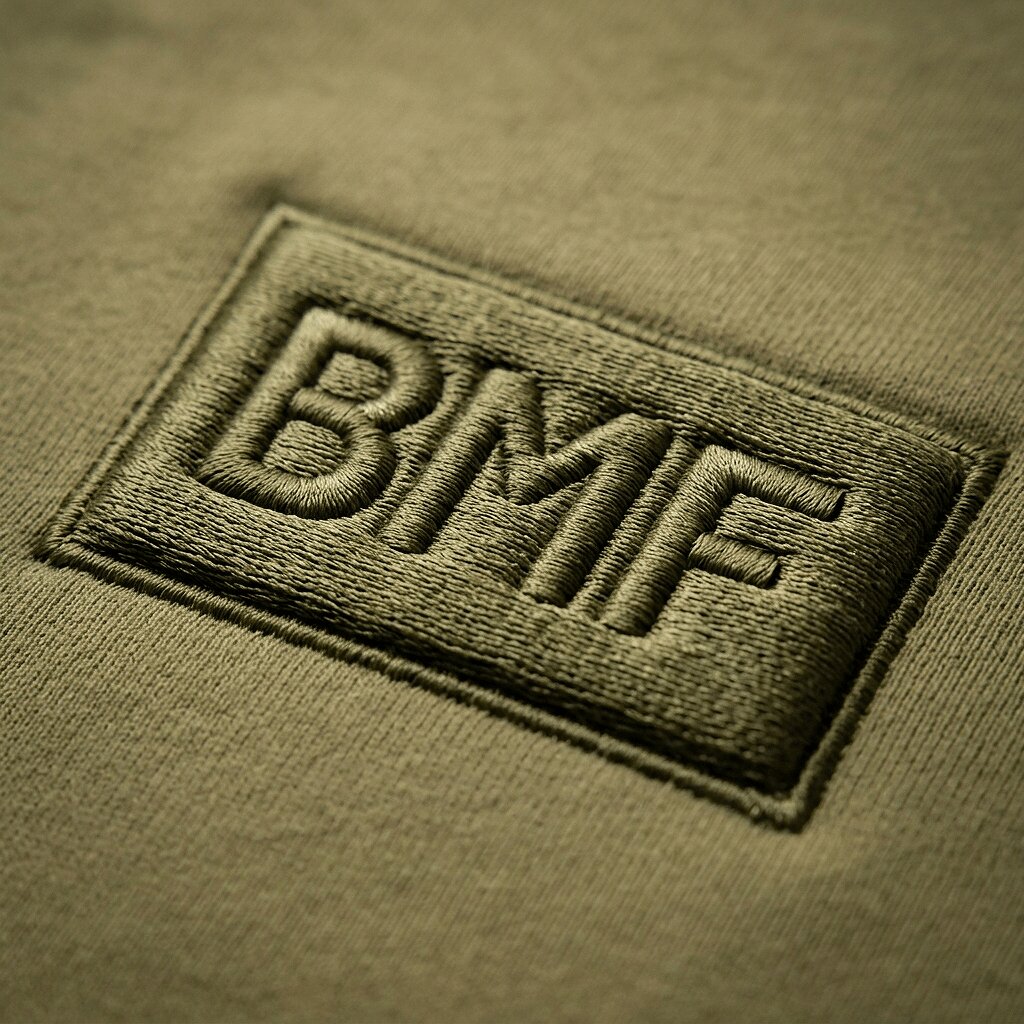 Bold foam-raised 3D puff lettering on a cap