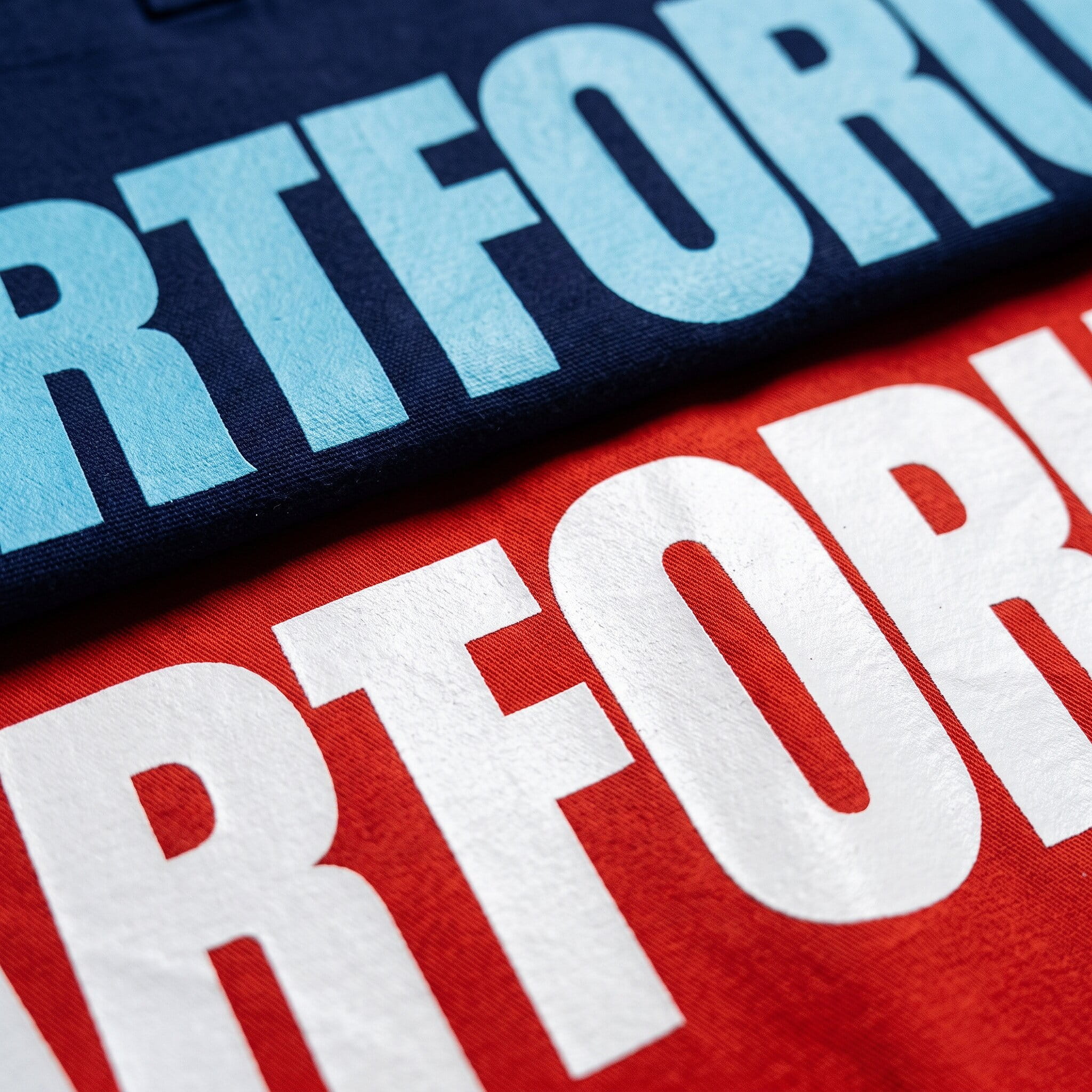 Bold vivid plastisol-printed apparel