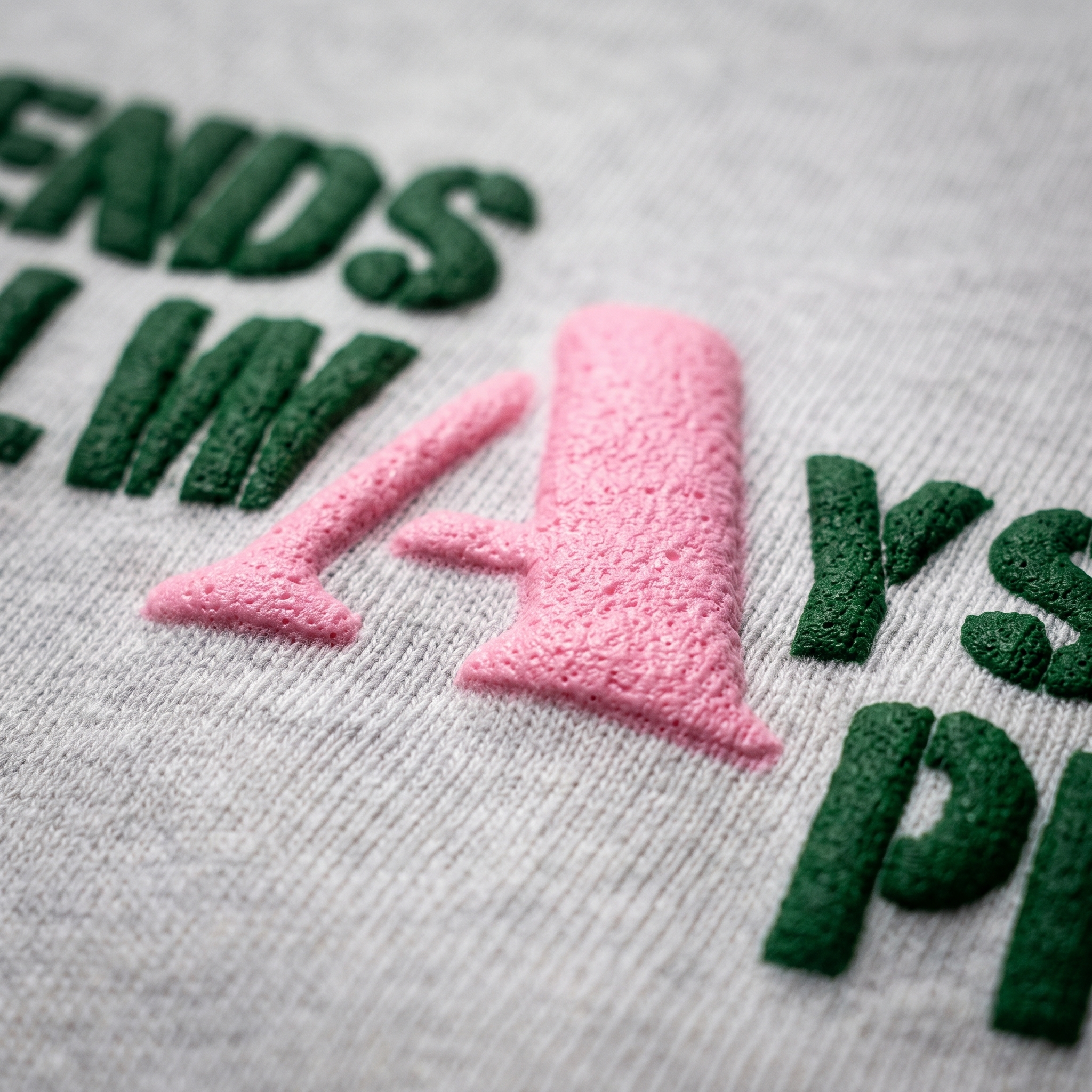 Bold raised 3D puff-printed apparel