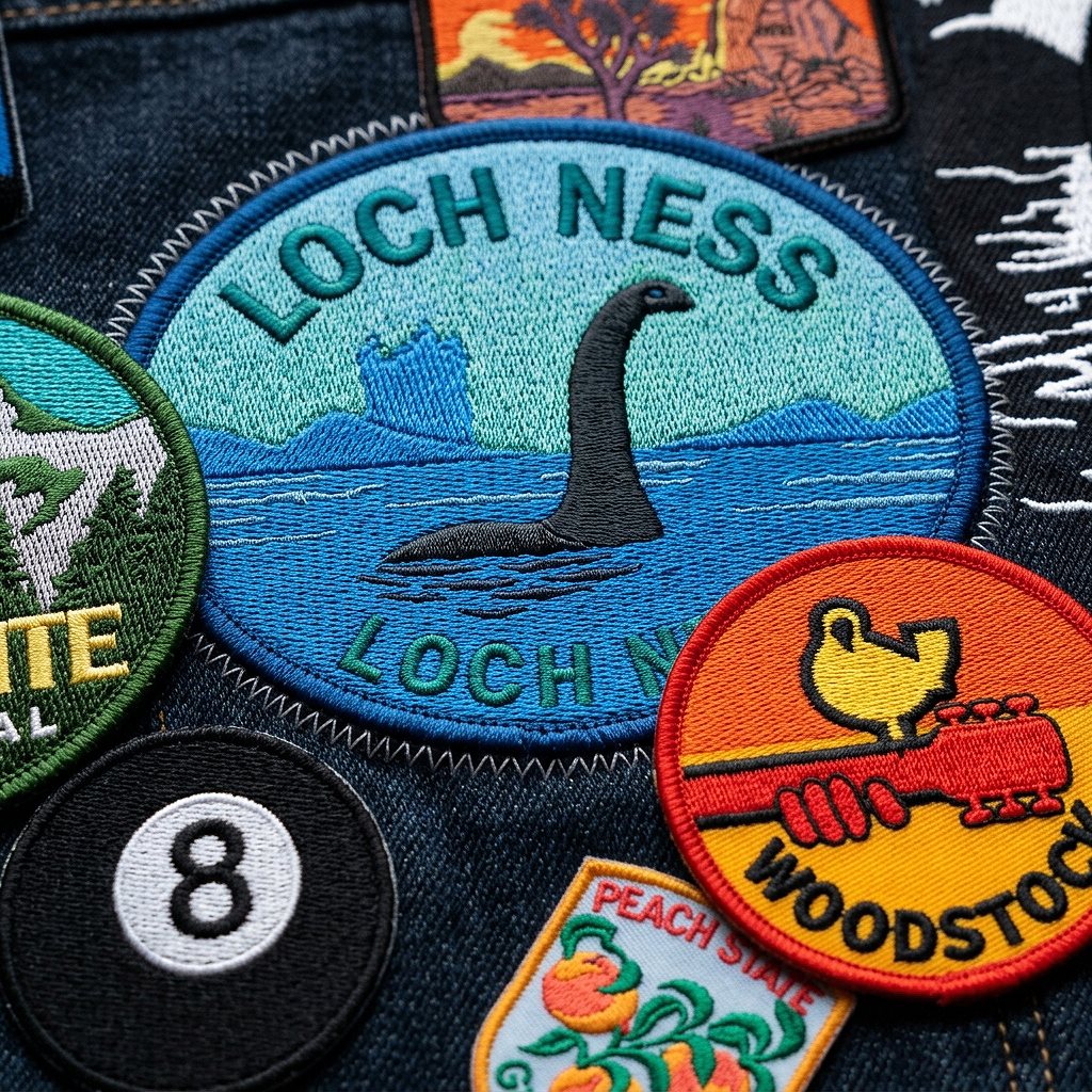 Bold embroidered mascot patch, raised satin stitch