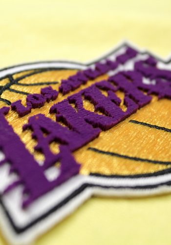 embroidered lakers purple and gold basketball patch